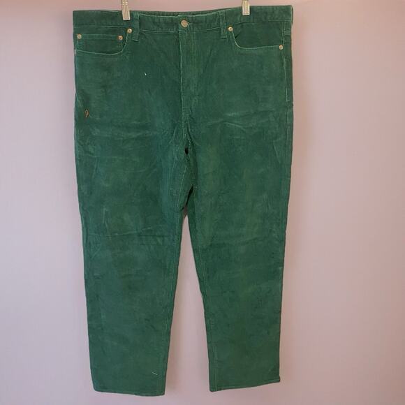 Lands End Mens 40x30 Green Traditional Fit Corduroy Pants Holidays Work Wear New - Picture 1 of 8